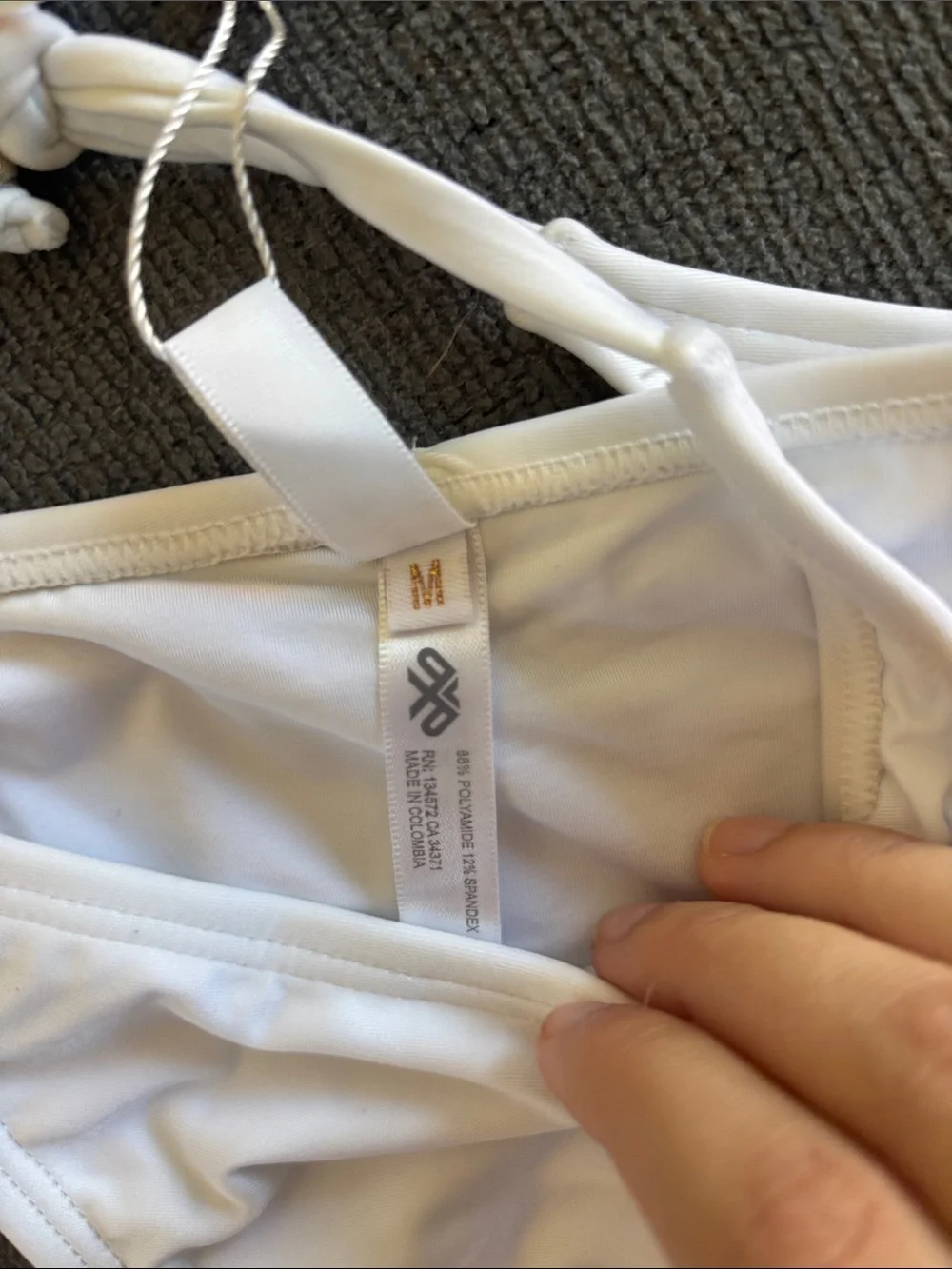 NWT PQ white tie side Brazilian bottom, size medium. No top, only bottom
